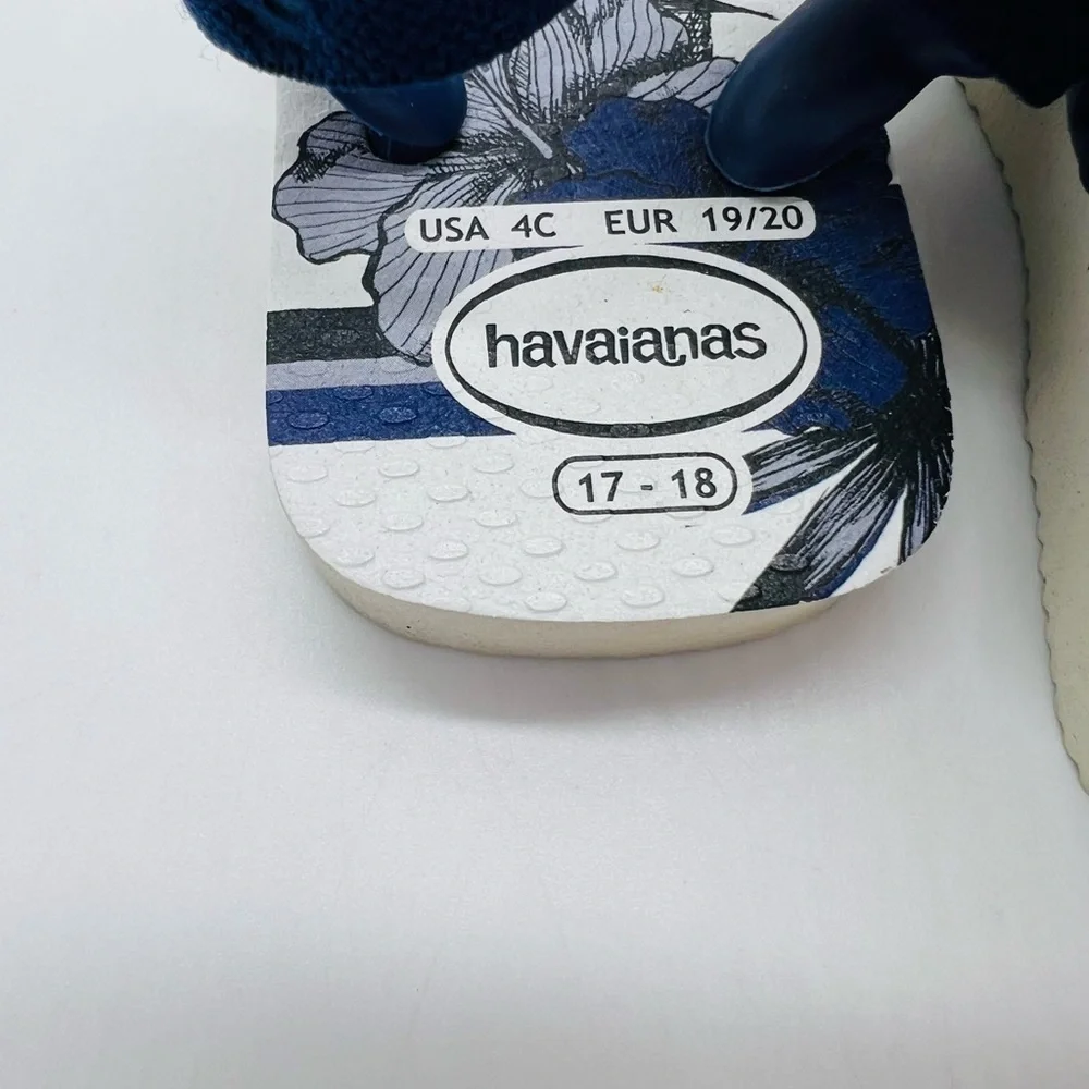 HAVAIANAS BLUE THONG TROPICAL SANDALS BABY SIZE 4